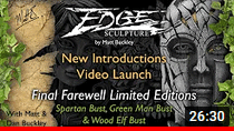 Edge Sculpture 2022 New Limited Editions Presentation - Spartan Bust, Green Man Bust & Wood Elf Bust