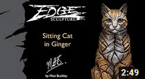 Edge Sculpture Sitting Cat Figure